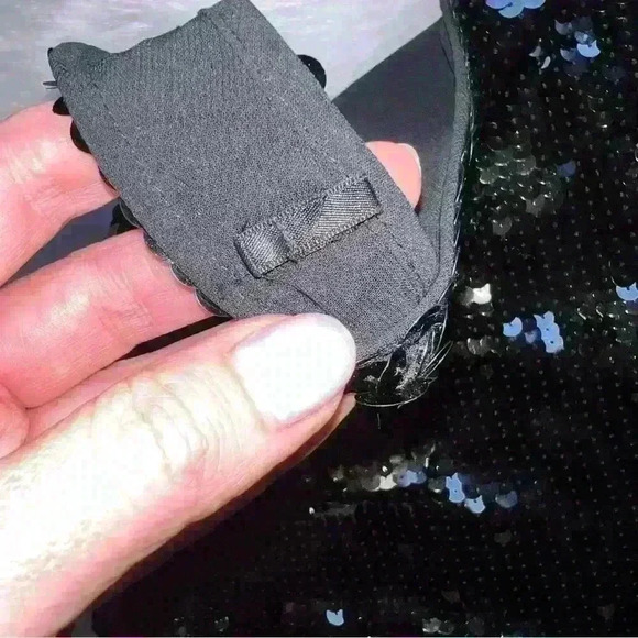 Banana Republic Black Sequin Formal Mini Dress 4 Petite - Picture 10 of 10